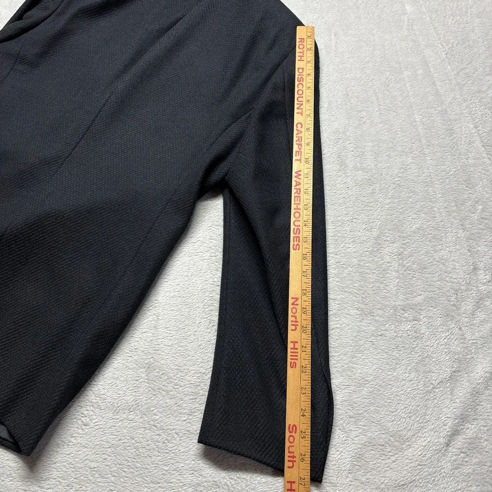 Armani Collezioni Men's Black Gray‎ Textured Stripe Blazer Suit Jacket 42L Wool